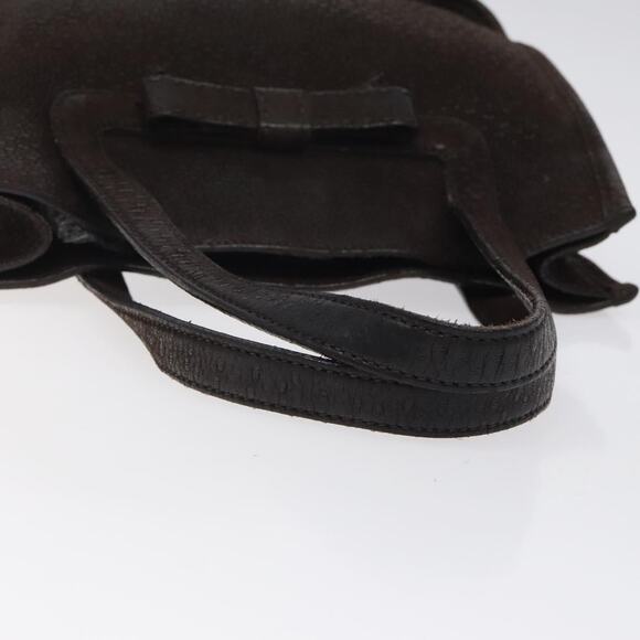 PRADA Hand Bag Leather Brown Silver - Picture 7 of 9